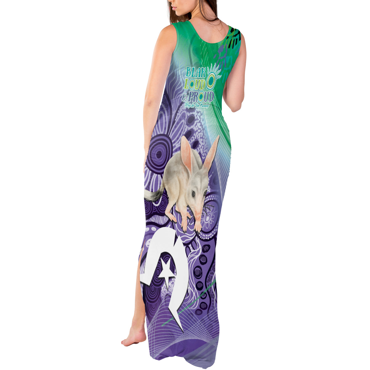 Vivid Bilby NAIDOC 2024 Tank Maxi Dress Macrotis Aboriginal Art Style