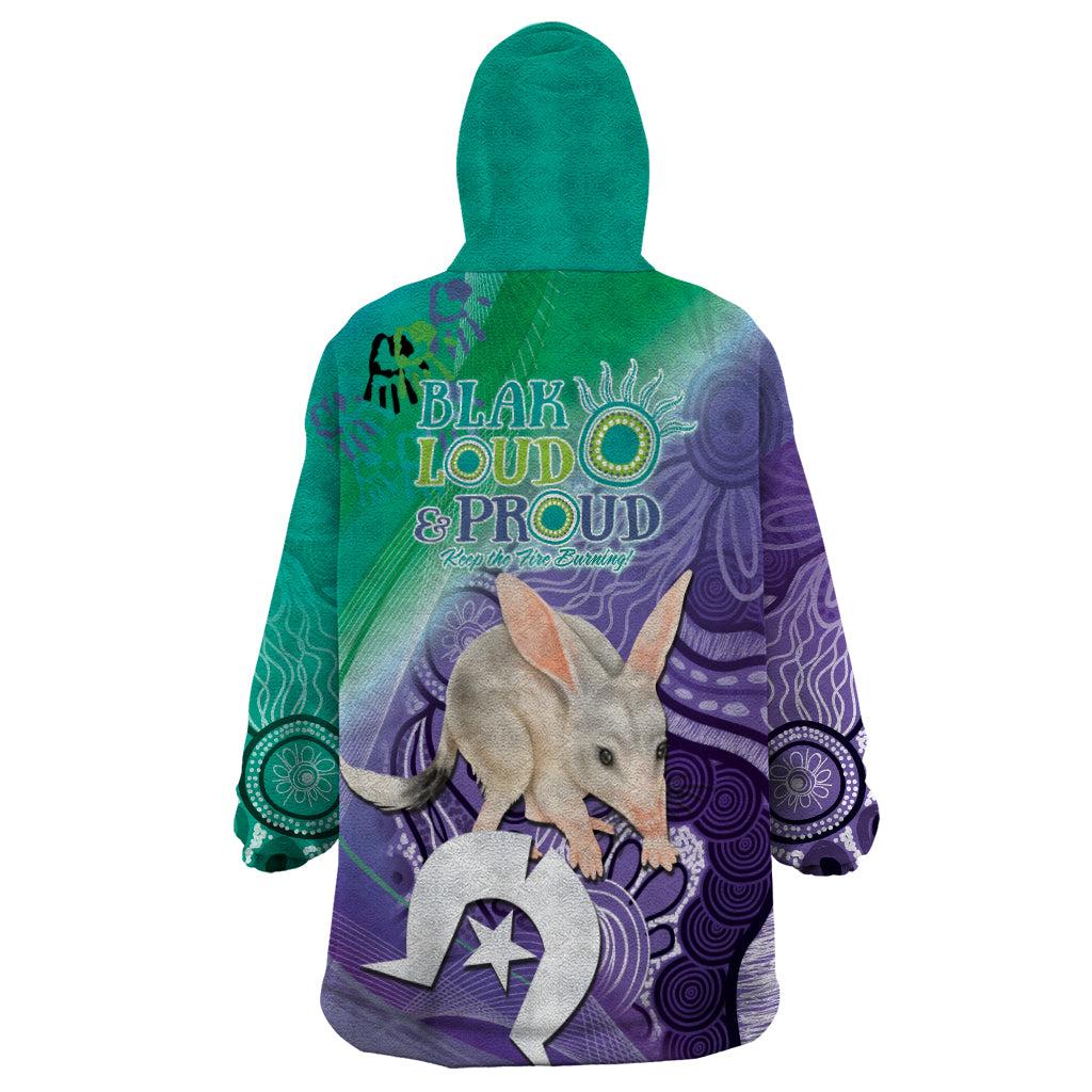 Vivid Bilby NAIDOC 2024 Wearable Blanket Hoodie Macrotis Aboriginal Art Style