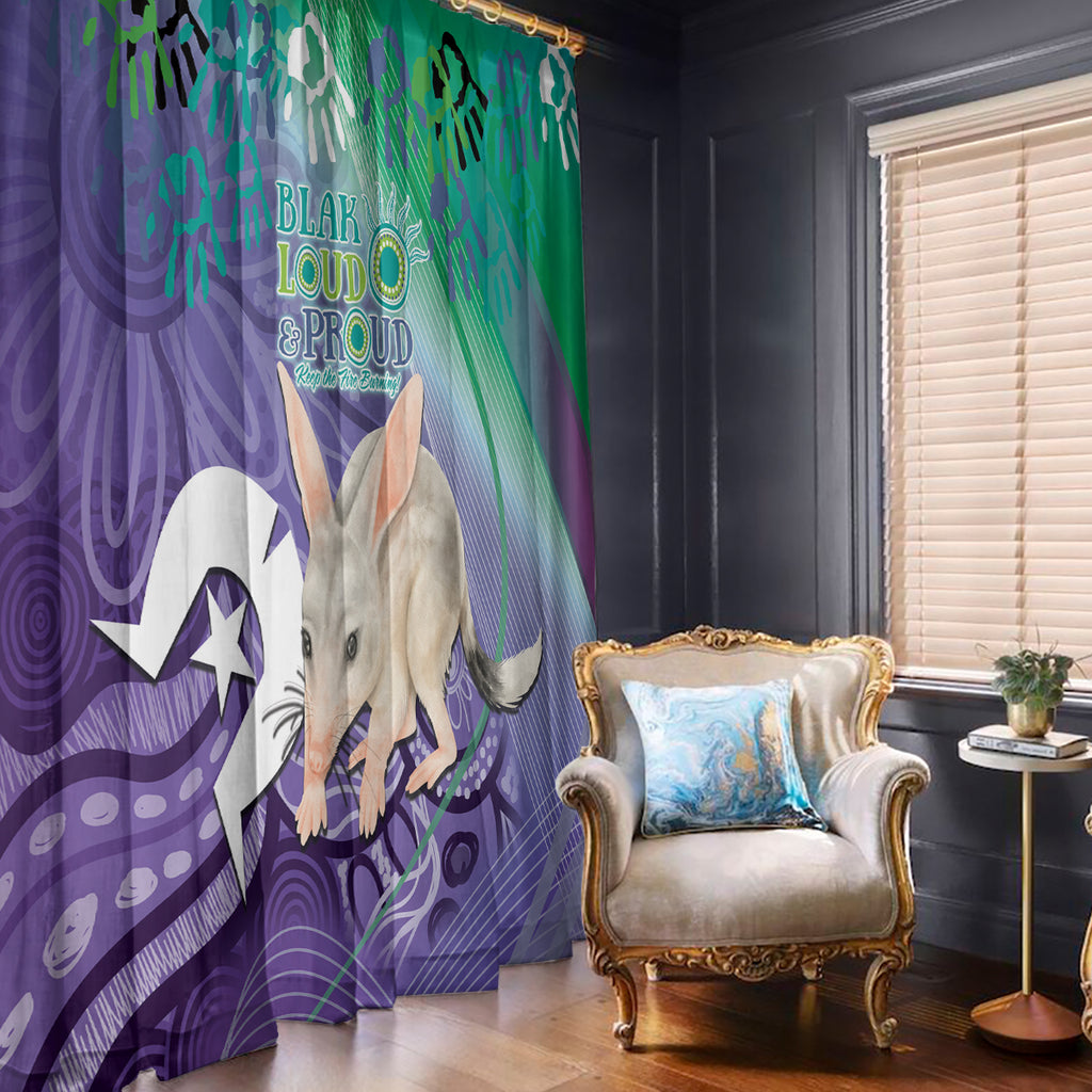 Vivid Bilby NAIDOC 2024 Window Curtain Macrotis Aboriginal Art Style