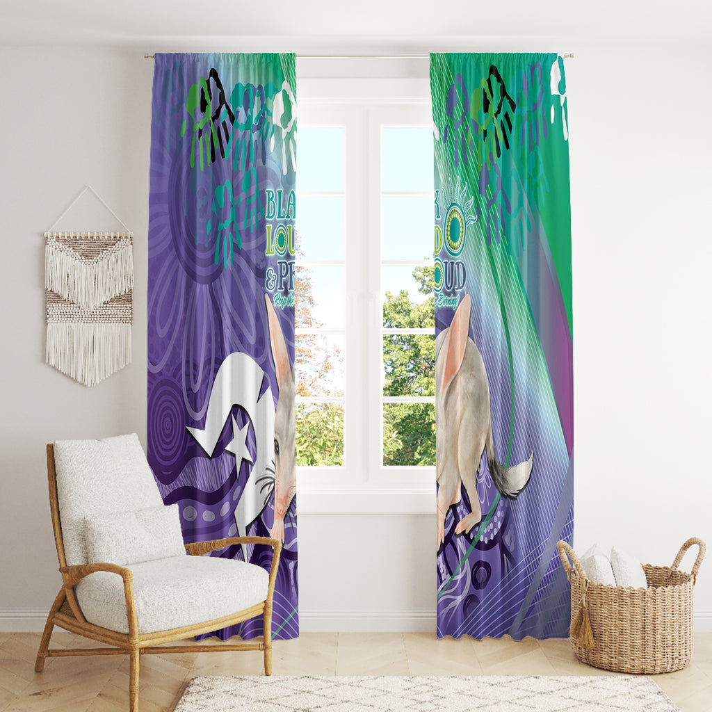 Vivid Bilby NAIDOC 2024 Window Curtain Macrotis Aboriginal Art Style