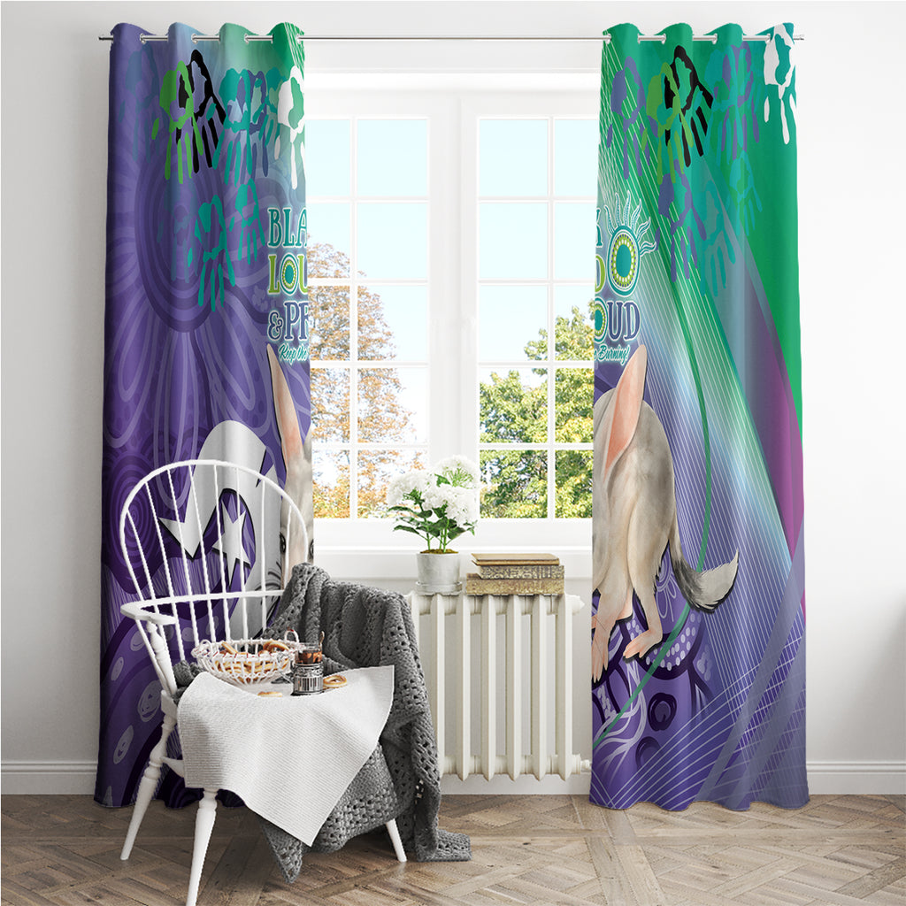 Vivid Bilby NAIDOC 2024 Window Curtain Macrotis Aboriginal Art Style