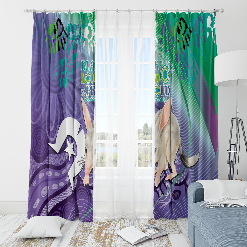 Vivid Bilby NAIDOC 2024 Window Curtain Macrotis Aboriginal Art Style