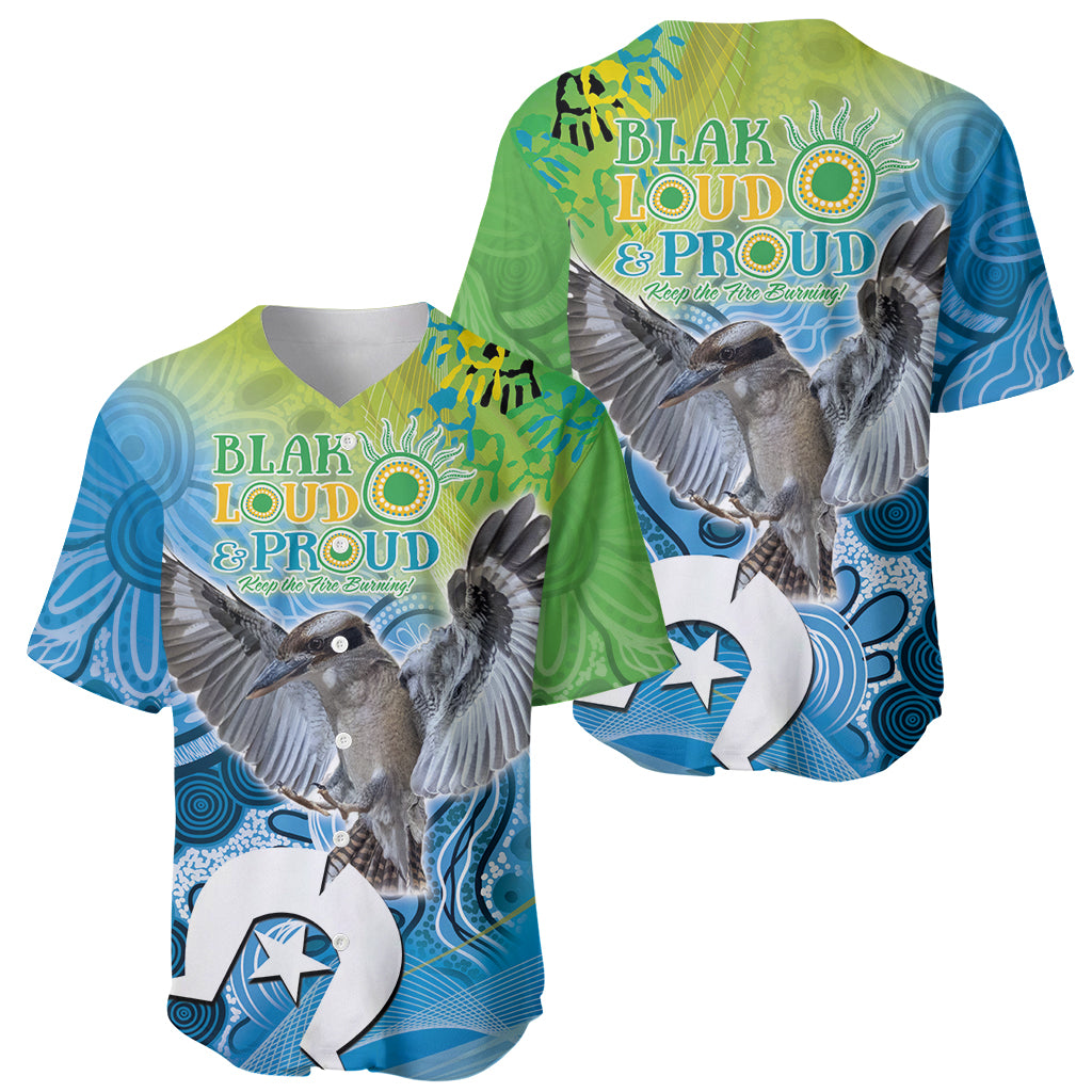 Vivid Kookaburra NAIDOC 2024 Baseball Jersey Aboriginal Art Style