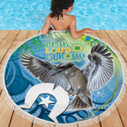 Vivid Kookaburra NAIDOC 2024 Beach Blanket Aboriginal Art Style