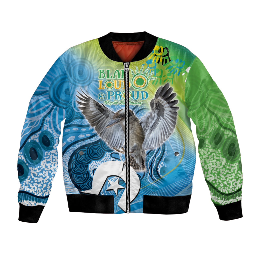 Vivid Kookaburra NAIDOC 2024 Bomber Jacket Aboriginal Art Style