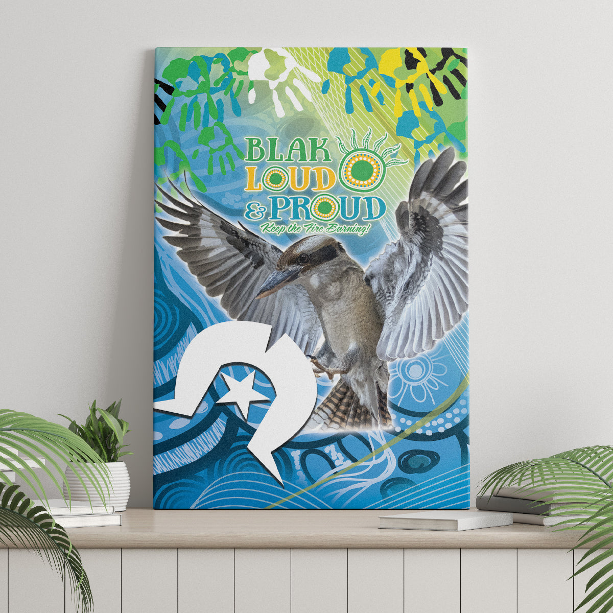 Vivid Kookaburra NAIDOC 2024 Canvas Wall Art Aboriginal Art Style