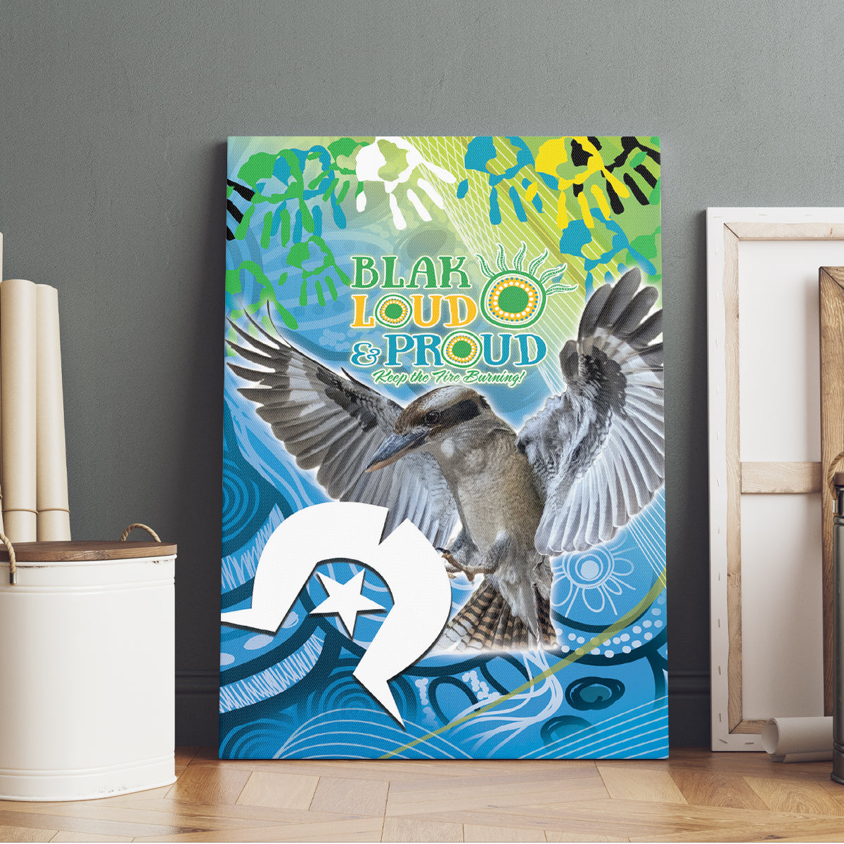 Vivid Kookaburra NAIDOC 2024 Canvas Wall Art Aboriginal Art Style