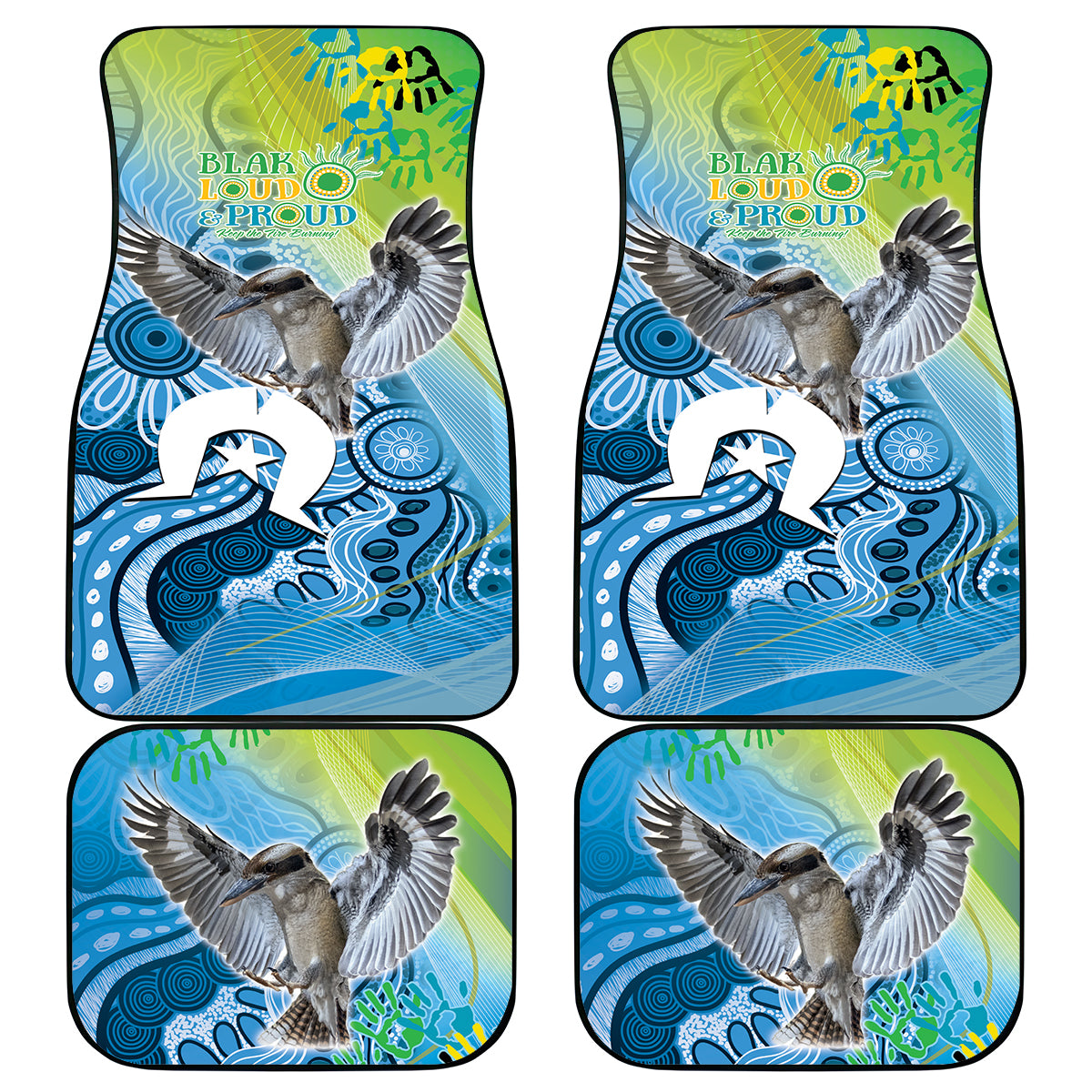 Vivid Kookaburra NAIDOC 2024 Car Mats Aboriginal Art Style