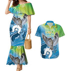Vivid Kookaburra NAIDOC 2024 Couples Matching Mermaid Dress and Hawaiian Shirt Aboriginal Art Style