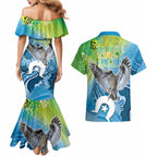 Vivid Kookaburra NAIDOC 2024 Couples Matching Mermaid Dress and Hawaiian Shirt Aboriginal Art Style