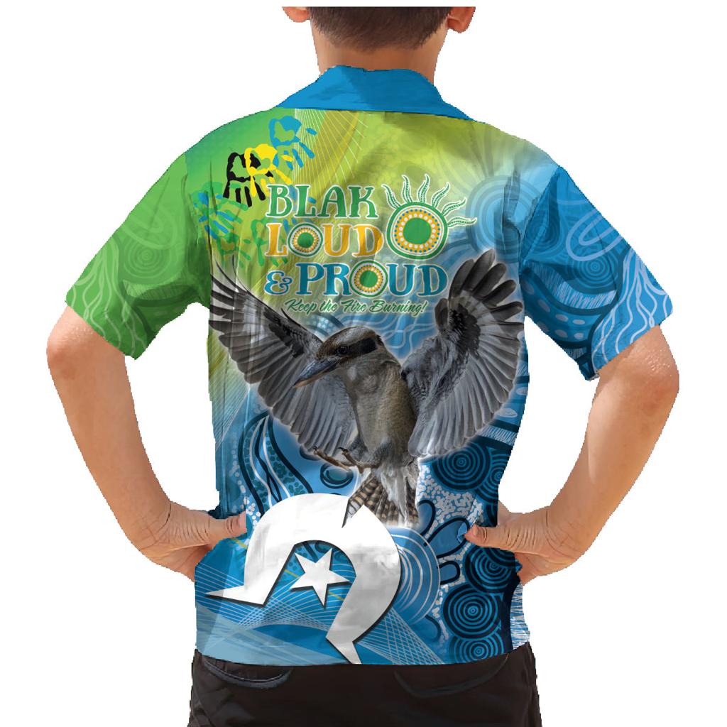 Vivid Kookaburra NAIDOC 2024 Family Matching Mermaid Dress and Hawaiian Shirt Aboriginal Art Style
