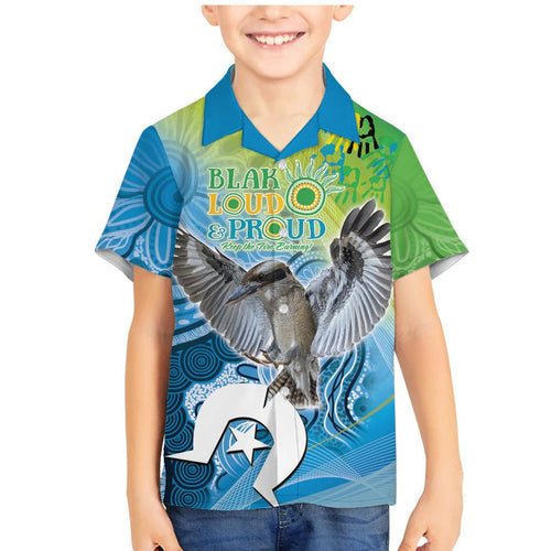 Vivid Kookaburra NAIDOC 2024 Family Matching Mermaid Dress and Hawaiian Shirt Aboriginal Art Style