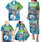 Vivid Kookaburra NAIDOC 2024 Family Matching Puletasi and Hawaiian Shirt Aboriginal Art Style