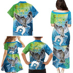 Vivid Kookaburra NAIDOC 2024 Family Matching Puletasi and Hawaiian Shirt Aboriginal Art Style