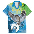 Vivid Kookaburra NAIDOC 2024 Family Matching Short Sleeve Bodycon Dress and Hawaiian Shirt Aboriginal Art Style