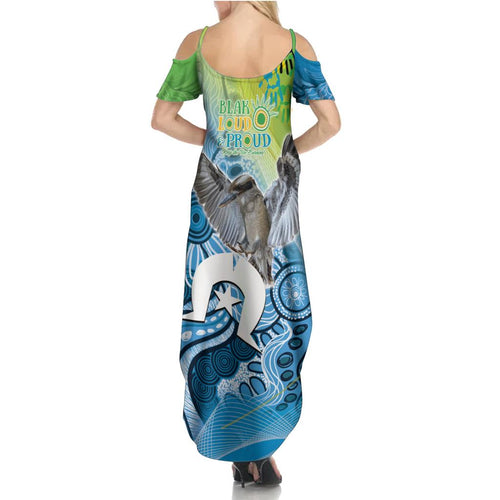 Vivid Kookaburra NAIDOC 2024 Family Matching Summer Maxi Dress and Hawaiian Shirt Aboriginal Art Style