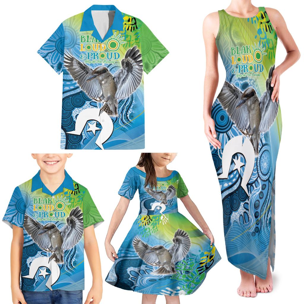 Vivid Kookaburra NAIDOC 2024 Family Matching Tank Maxi Dress and Hawaiian Shirt Aboriginal Art Style
