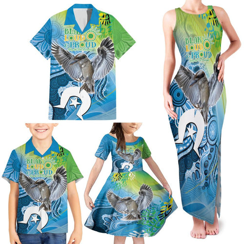 Vivid Kookaburra NAIDOC 2024 Family Matching Tank Maxi Dress and Hawaiian Shirt Aboriginal Art Style