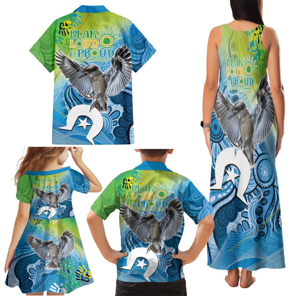 Vivid Kookaburra NAIDOC 2024 Family Matching Tank Maxi Dress and Hawaiian Shirt Aboriginal Art Style