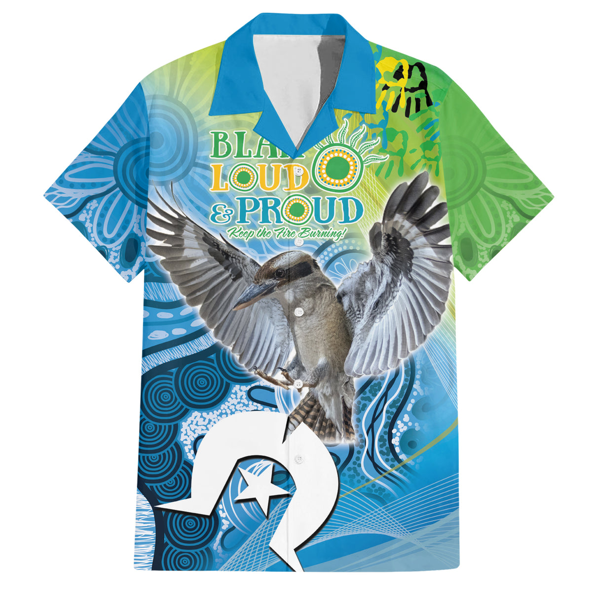 Vivid Kookaburra NAIDOC 2024 Hawaiian Shirt Aboriginal Art Style
