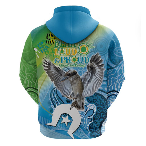 Vivid Kookaburra NAIDOC 2024 Hoodie Aboriginal Art Style