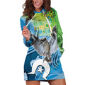 Vivid Kookaburra NAIDOC 2024 Hoodie Dress Aboriginal Art Style