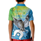 Vivid Kookaburra NAIDOC 2024 Kid Polo Shirt Aboriginal Art Style
