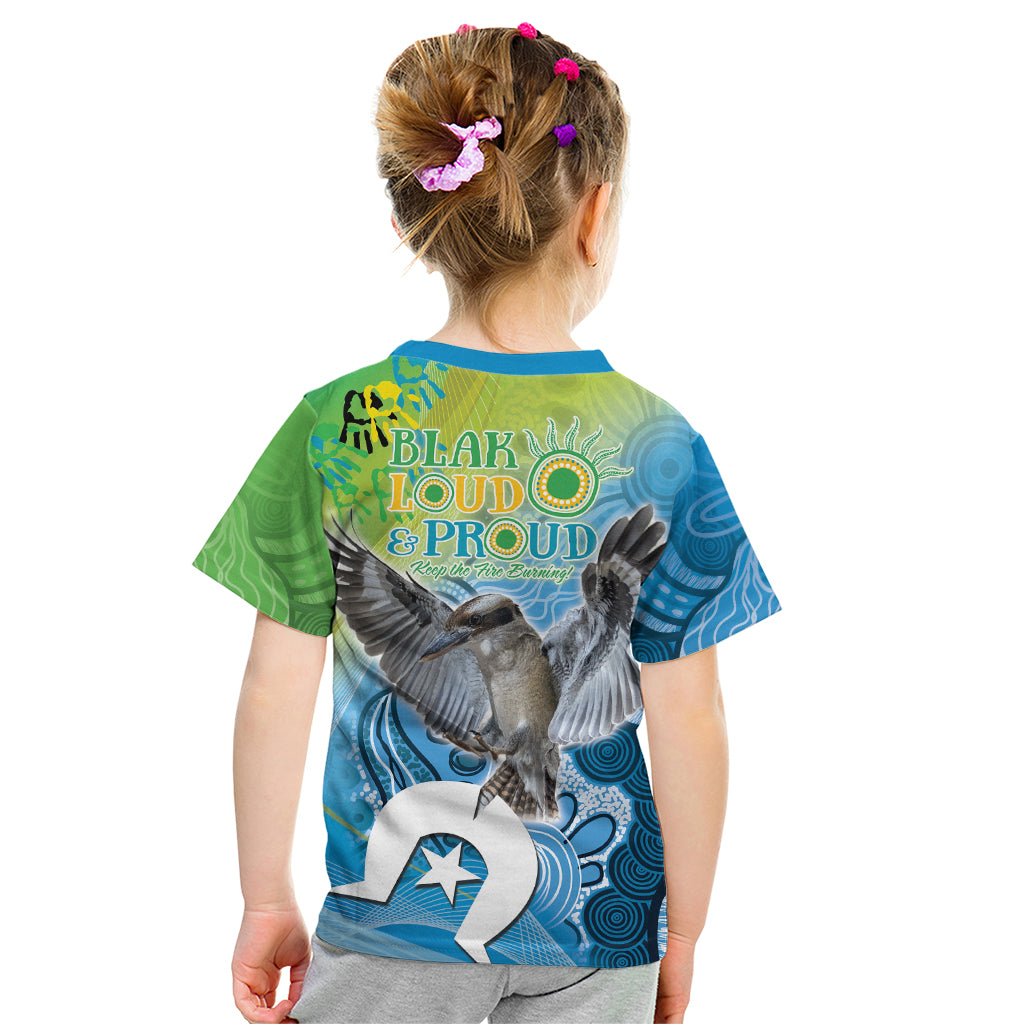 Vivid Kookaburra NAIDOC 2024 Kid T Shirt Aboriginal Art Style