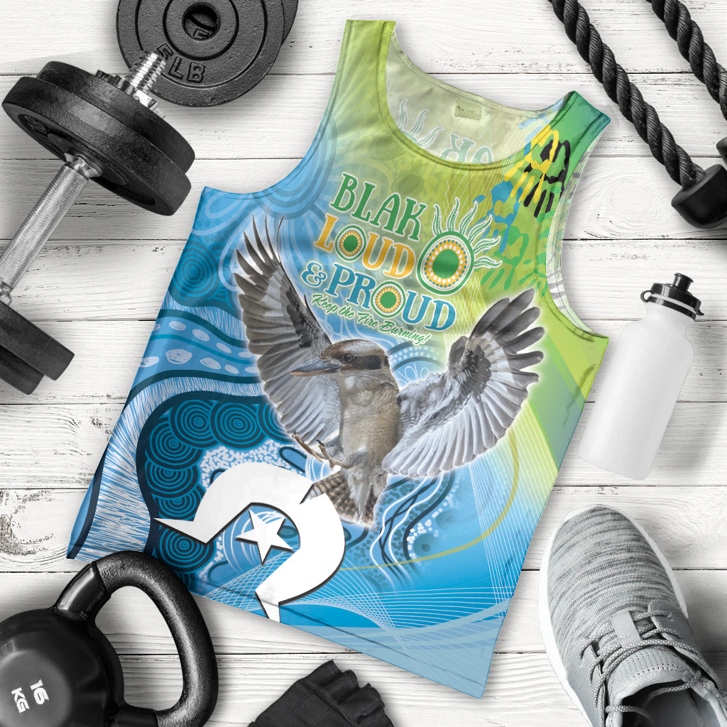 Vivid Kookaburra NAIDOC 2024 Men Tank Top Aboriginal Art Style