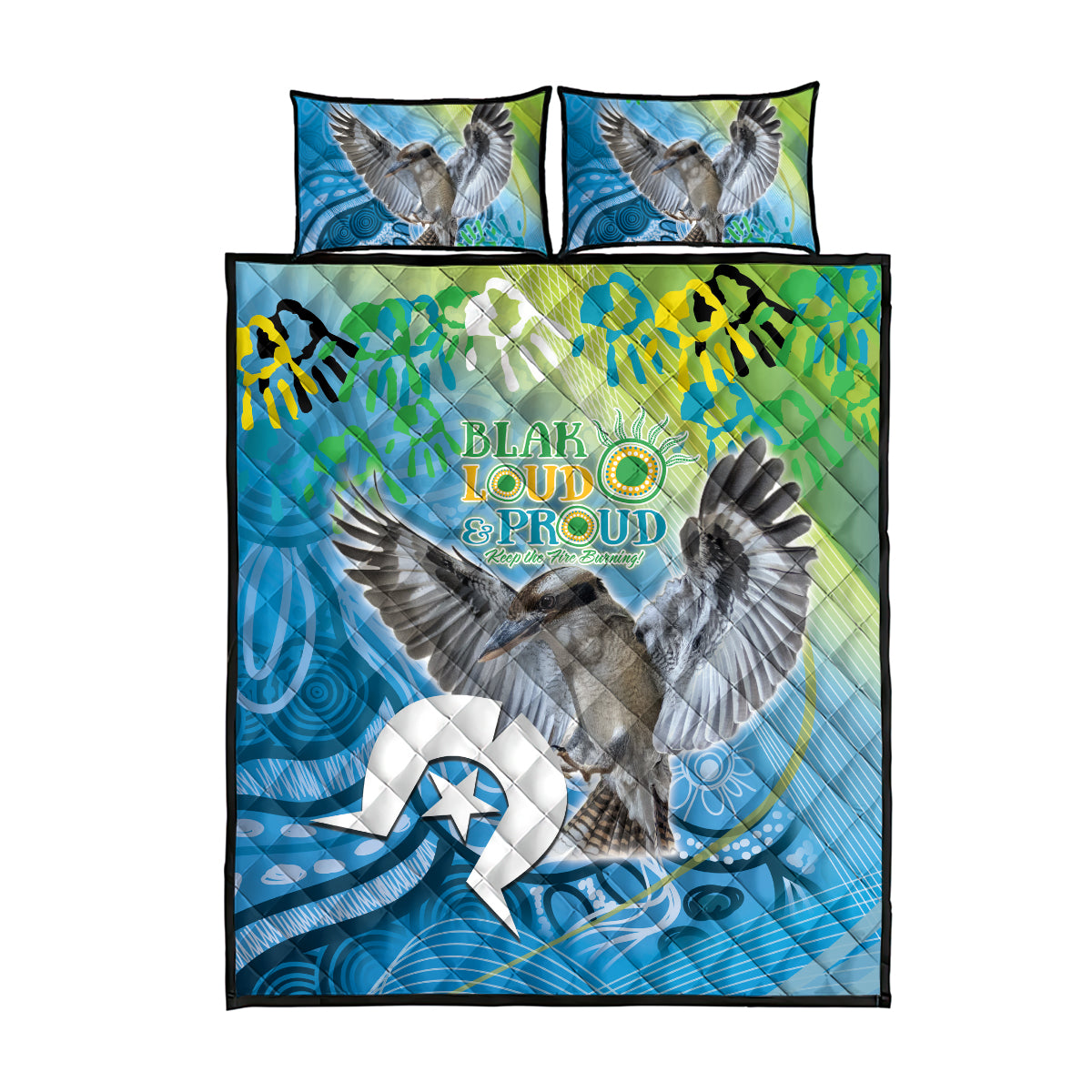 Vivid Kookaburra NAIDOC 2024 Quilt Bed Set Aboriginal Art Style