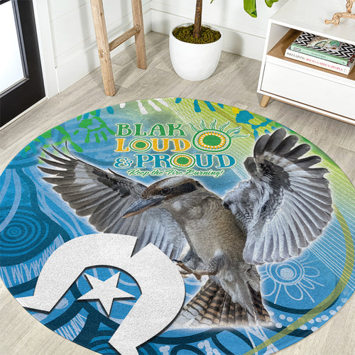 Vivid Kookaburra NAIDOC 2024 Round Carpet Aboriginal Art Style