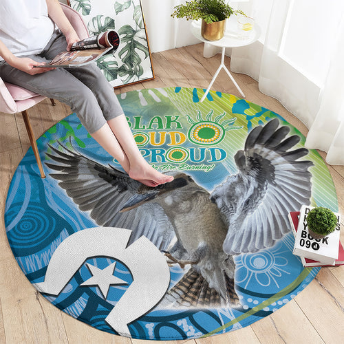 Vivid Kookaburra NAIDOC 2024 Round Carpet Aboriginal Art Style