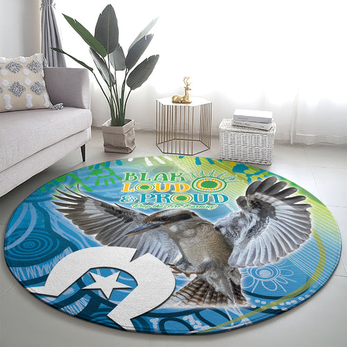 Vivid Kookaburra NAIDOC 2024 Round Carpet Aboriginal Art Style