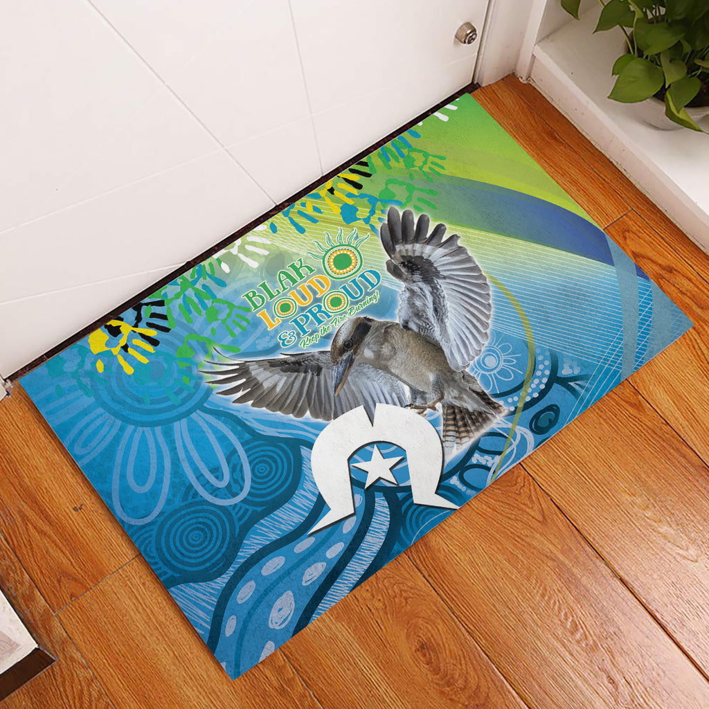 Vivid Kookaburra NAIDOC 2024 Rubber Doormat Aboriginal Art Style