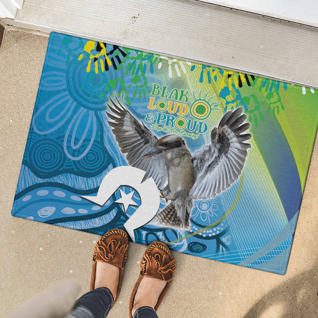 Vivid Kookaburra NAIDOC 2024 Rubber Doormat Aboriginal Art Style