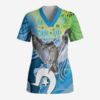 Vivid Kookaburra NAIDOC 2024 Scrub Top Aboriginal Art Style - Aussie Hoodie