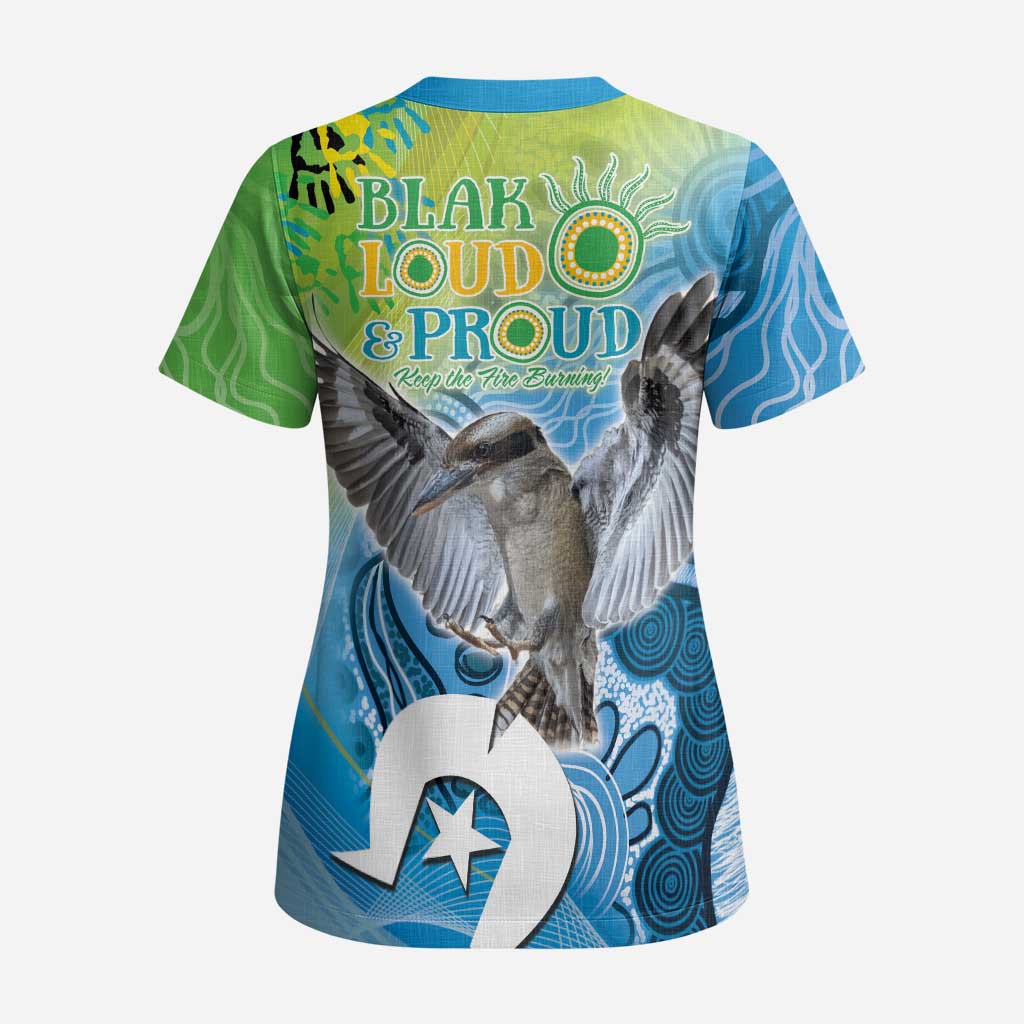 Vivid Kookaburra NAIDOC 2024 Scrub Top Aboriginal Art Style - Aussie Hoodie