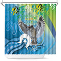 Vivid Kookaburra NAIDOC 2024 Shower Curtain Aboriginal Art Style