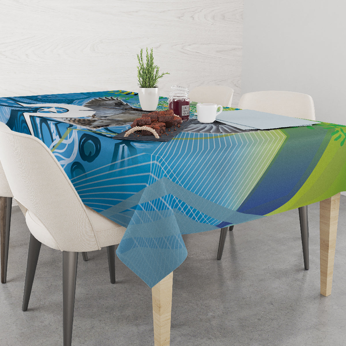 Vivid Kookaburra NAIDOC 2024 Tablecloth Aboriginal Art Style