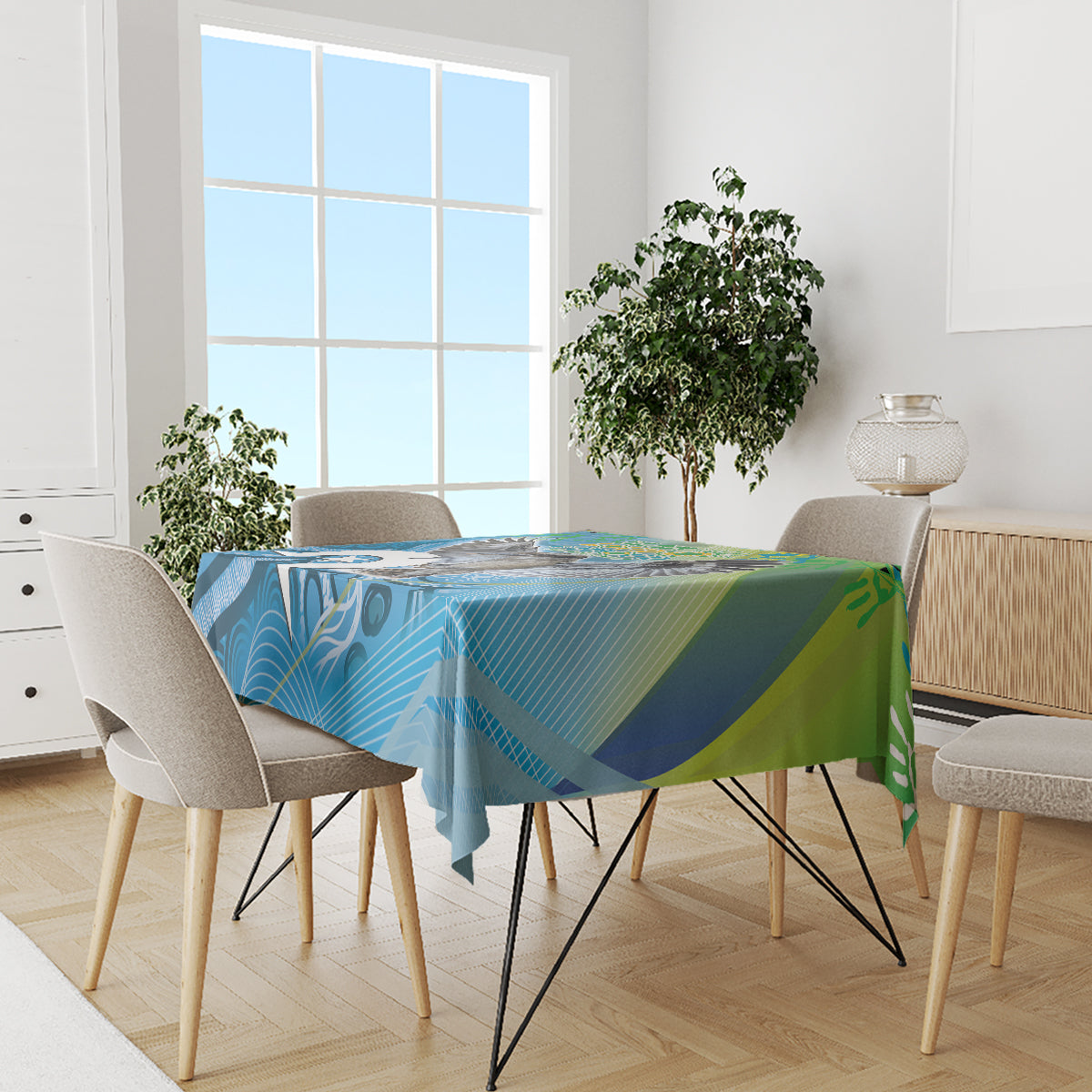 Vivid Kookaburra NAIDOC 2024 Tablecloth Aboriginal Art Style