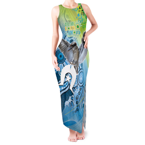Vivid Kookaburra NAIDOC 2024 Tank Maxi Dress Aboriginal Art Style