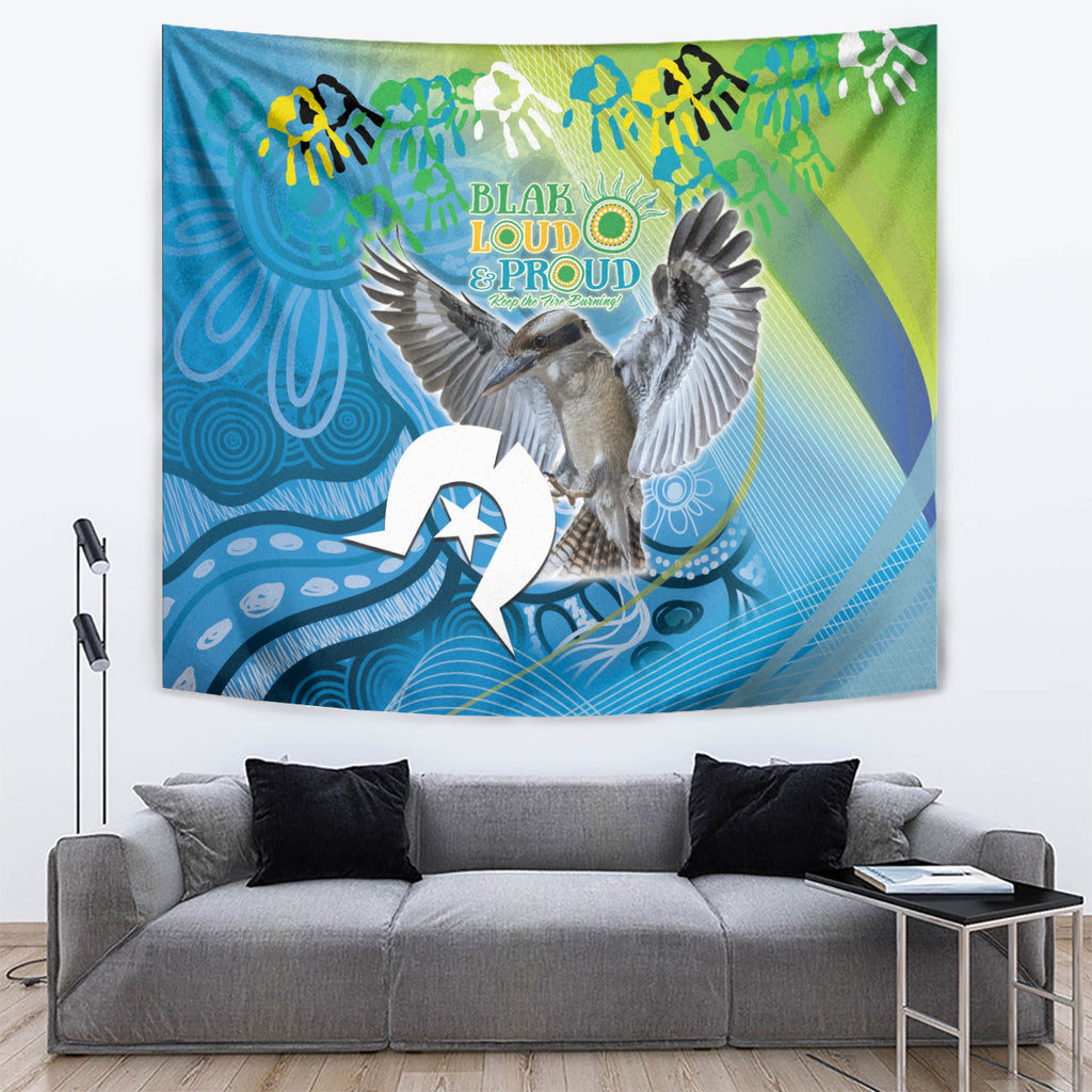 Vivid Kookaburra NAIDOC 2024 Tapestry Aboriginal Art Style