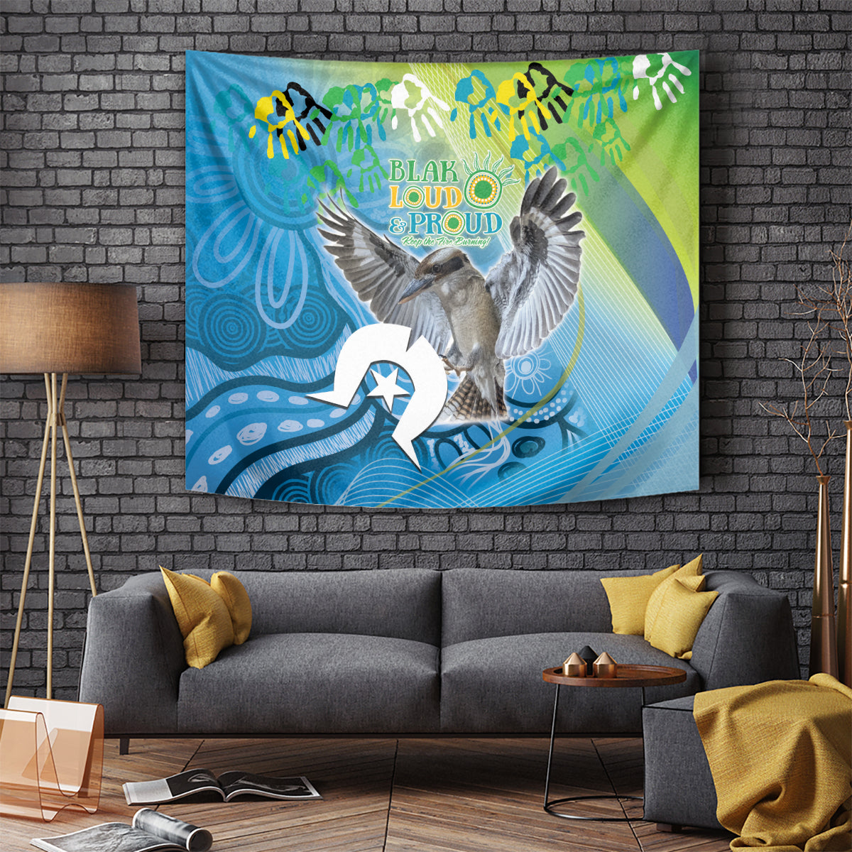 Vivid Kookaburra NAIDOC 2024 Tapestry Aboriginal Art Style
