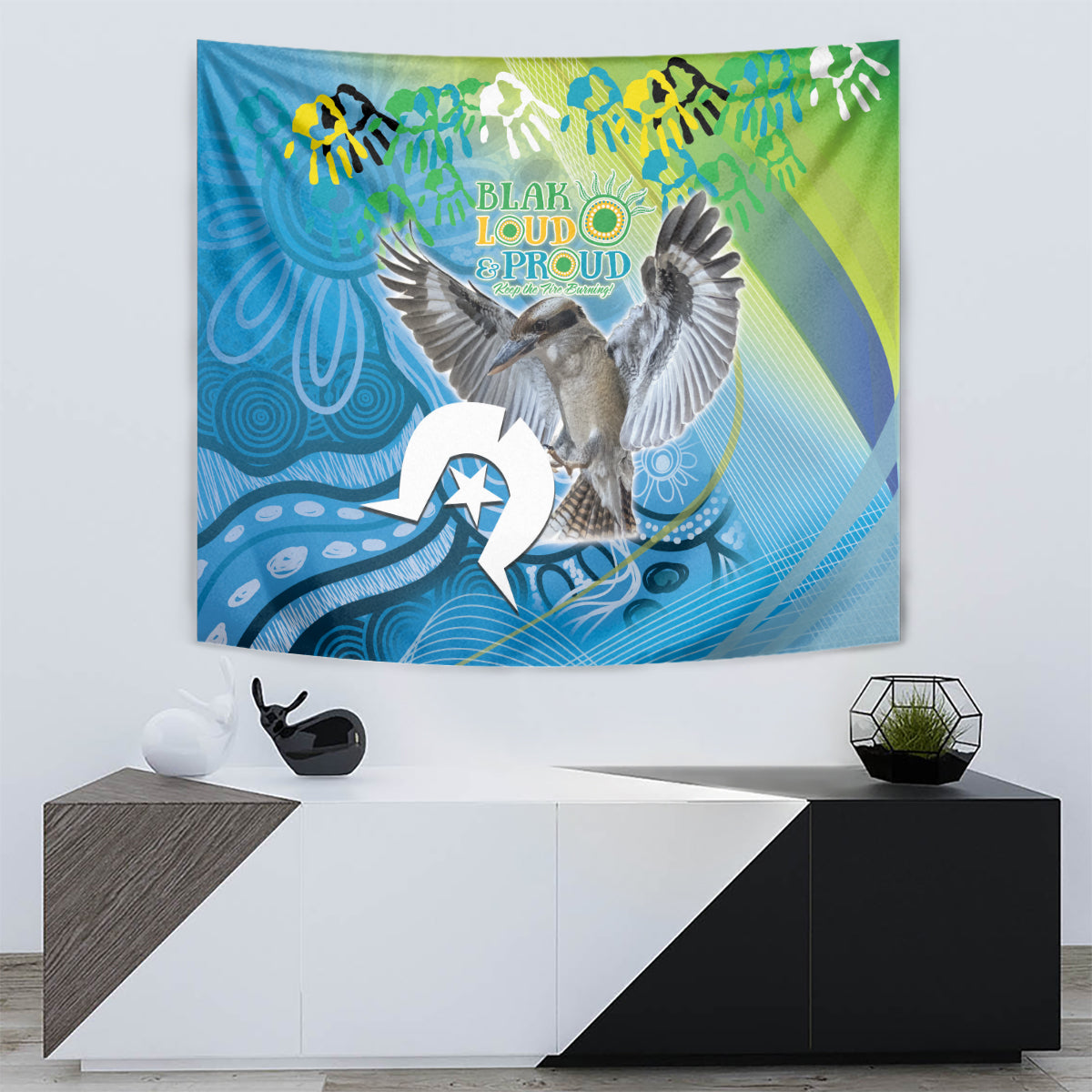 Vivid Kookaburra NAIDOC 2024 Tapestry Aboriginal Art Style