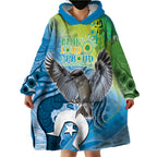 Vivid Kookaburra NAIDOC 2024 Wearable Blanket Hoodie Aboriginal Art Style