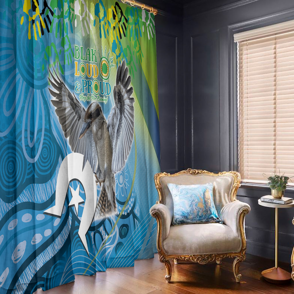 Vivid Kookaburra NAIDOC 2024 Window Curtain Aboriginal Art Style