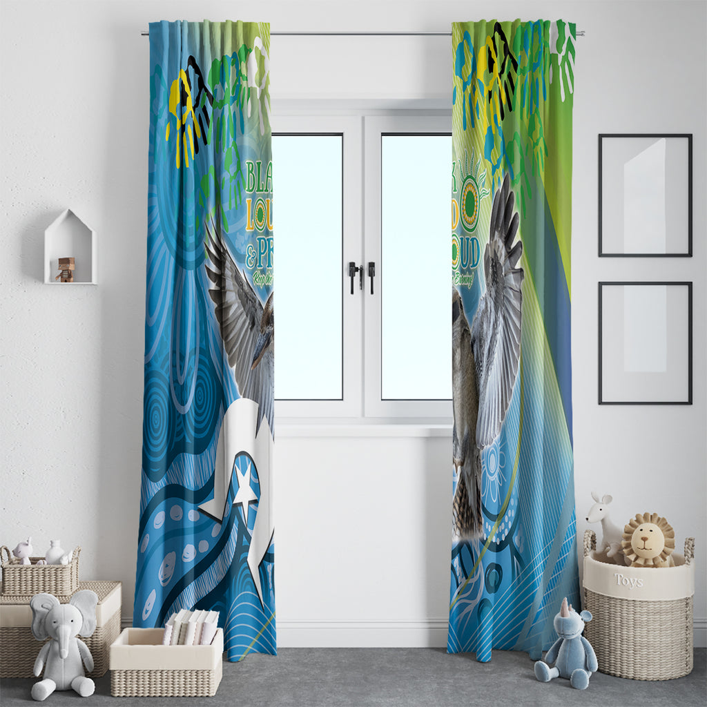 Vivid Kookaburra NAIDOC 2024 Window Curtain Aboriginal Art Style