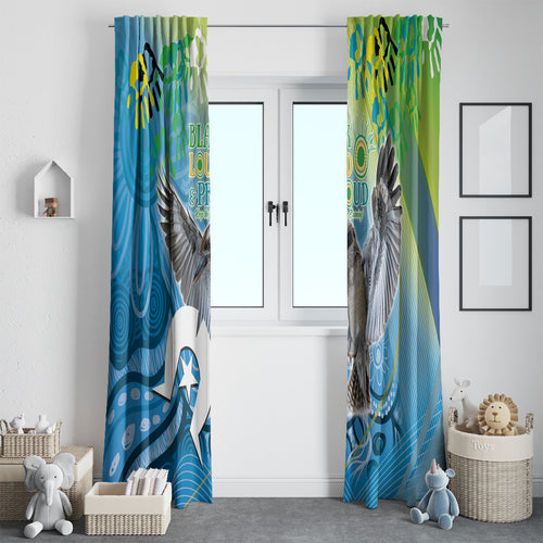 Vivid Kookaburra NAIDOC 2024 Window Curtain Aboriginal Art Style