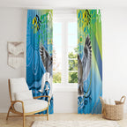 Vivid Kookaburra NAIDOC 2024 Window Curtain Aboriginal Art Style