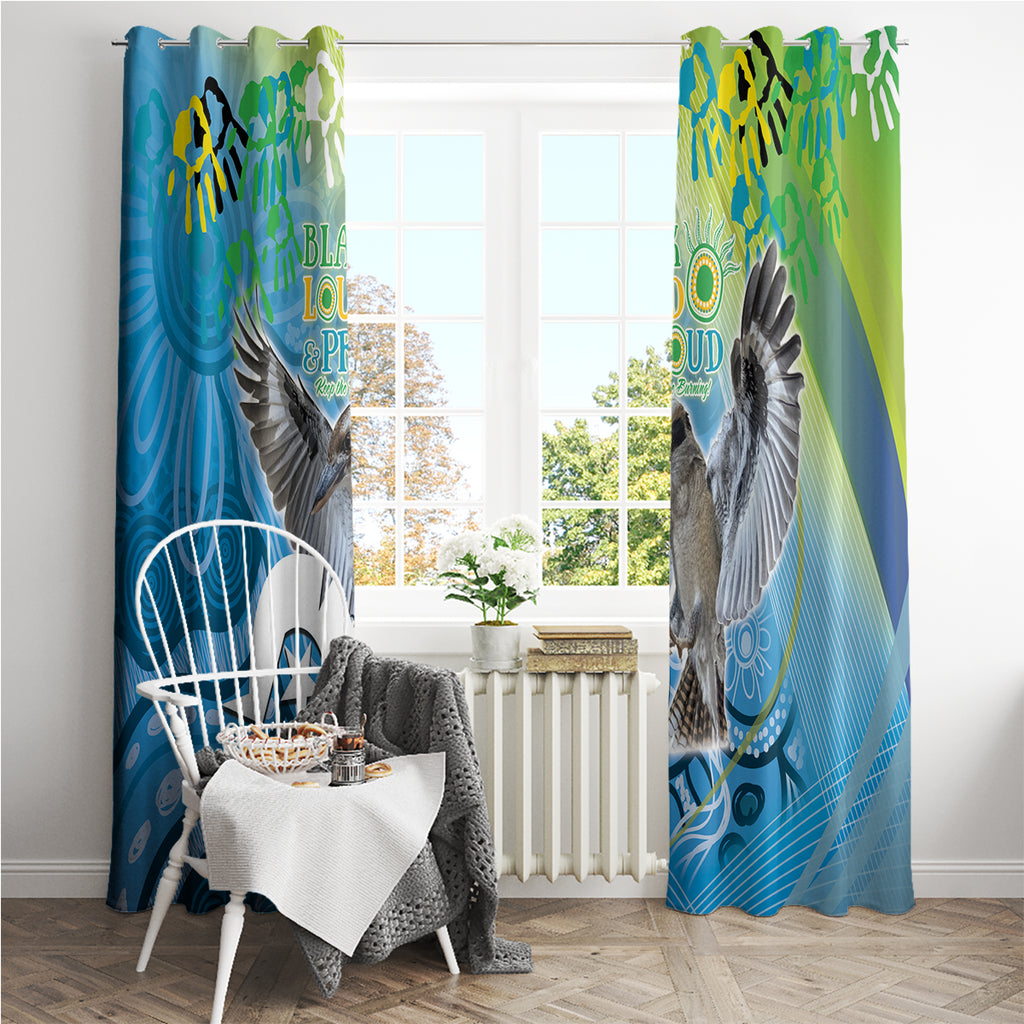 Vivid Kookaburra NAIDOC 2024 Window Curtain Aboriginal Art Style